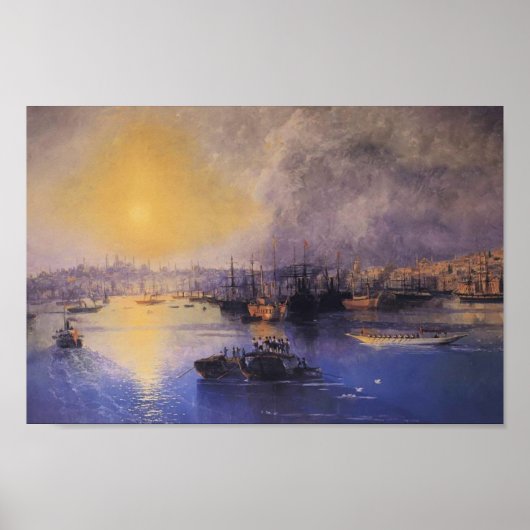 Ivan Aivazovsky- Constantinople Sunset Poster (Voorkant)