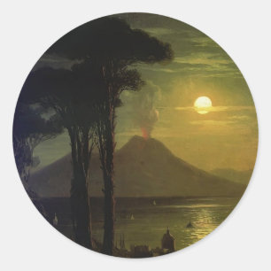 Ivan Aivazovsky-De baai van Napels bij maanverlich Ronde Sticker