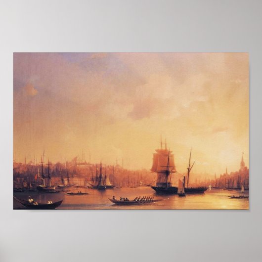 Ivan Aivazovsky-Dusk over de Golden Horn Poster (Voorkant)