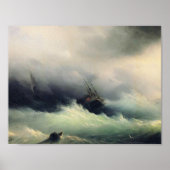 Ivan Aivazovsky- Ships in a Storm Poster (Voorkant)