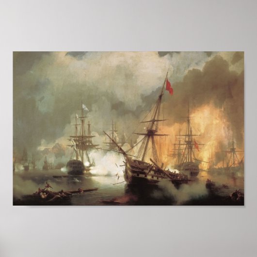 Ivan Aivazovsky- The Battle of Navarino Poster (Voorkant)