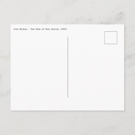 Ivan Bilbin - Het verhaal van Tsaar Saltan Briefka Briefkaart (Achterkant)