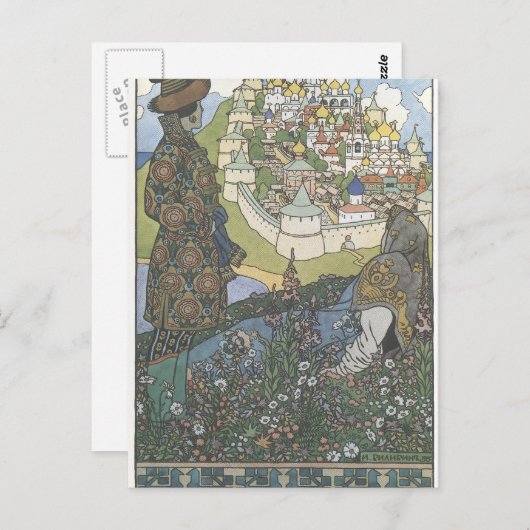 Ivan Bilibin: Illustratie van het verhaal Briefkaart (Voorkant / Achterkant)