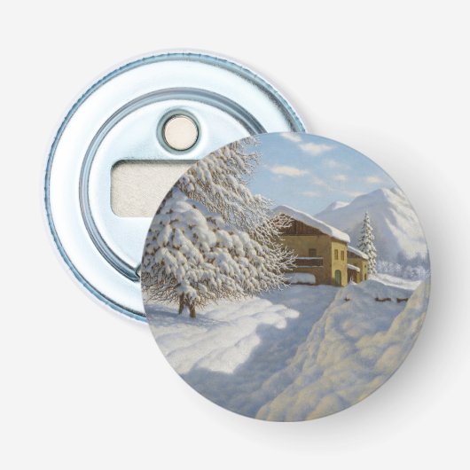  Ivan Choultse Winterlandschap Button Flesopener (Voorkant)