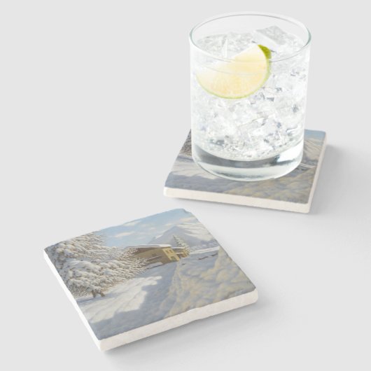  Ivan Choultse Winterlandschap Stenen Onderzetter (Zijkant)