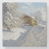 Ivan Choultse Winterlandschap Stenen Onderzetter (Voorkant)