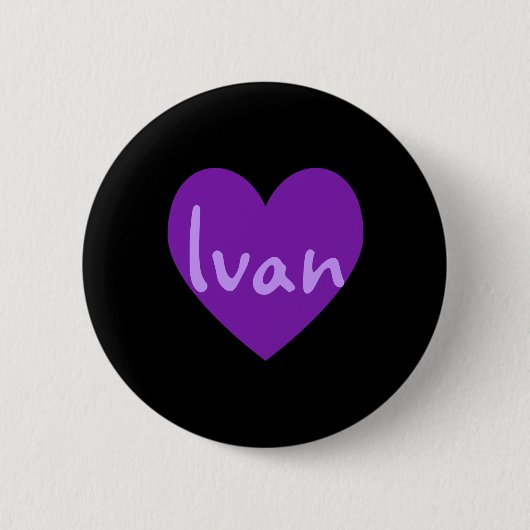Ivan in het Paars Ronde Button 5,7 Cm (Voorkant)