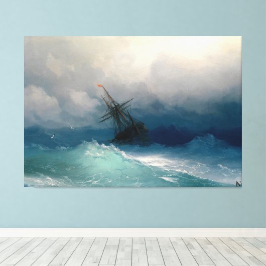 Ivan Konstantinovich Aivazovsky (1817-1900) - Schi Canvas Afdruk (Insitu (Houten vloer))