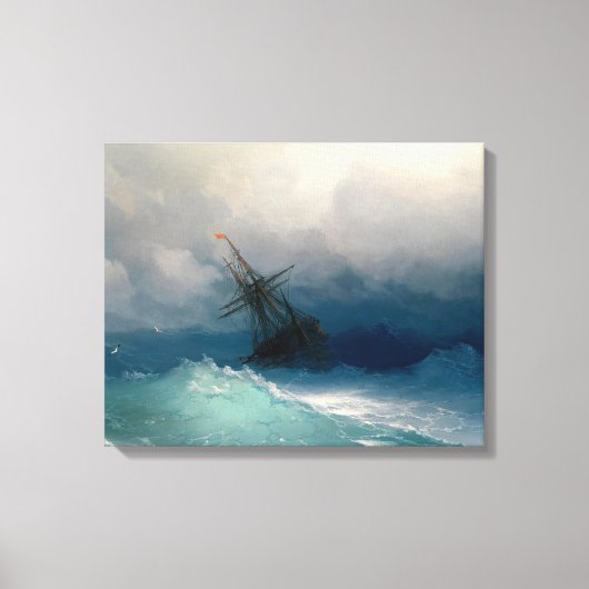 Ivan Konstantinovich Aivazovsky (1817-1900) - Schi Canvas Afdruk (Voorkant)