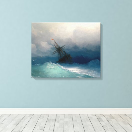 Ivan Konstantinovich Aivazovsky (1817-1900) - Schi Canvas Afdruk (Insitu (Houten vloer))