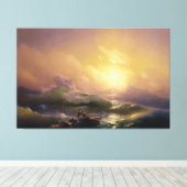 Ivan Konstantinovich Aivazovsky - De negende golf Canvas Afdruk (Insitu (Houten vloer))