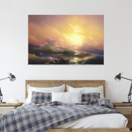 Ivan Konstantinovich Aivazovsky - De negende golf Canvas Afdruk