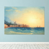 Ivan Konstantinovich Aivazovsky - Haven met schip Canvas Afdruk (Insitu (Houten vloer))