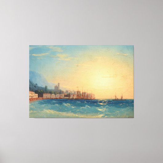 Ivan Konstantinovich Aivazovsky - Haven met schip Canvas Afdruk (Voorkant)