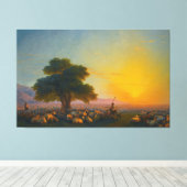 Ivan Konstantinovich Aivazovsky - Herders met Canvas Afdruk (Insitu (Houten vloer))
