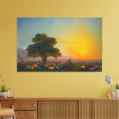 Ivan Konstantinovich Aivazovsky - Herders met Canvas Afdruk (Insitu (Woonkamer))
