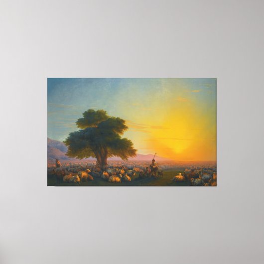 Ivan Konstantinovich Aivazovsky - Herders met Canvas Afdruk (Voorkant)