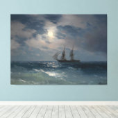 Ivan Konstantinovich Aivazovsky - Het brig Mercury Canvas Afdruk (Insitu (Houten vloer))