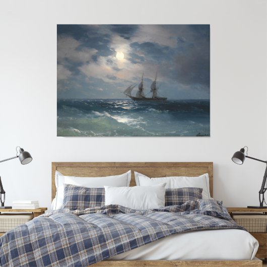 Ivan Konstantinovich Aivazovsky - Het brig Mercury Canvas Afdruk (Insitu (Slaapkamer))