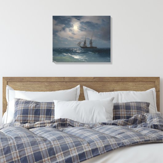 Ivan Konstantinovich Aivazovsky - Het brig Mercury Canvas Afdruk (Insitu (Slaapkamer))