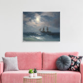 Ivan Konstantinovich Aivazovsky - Het brig Mercury Canvas Afdruk (Insitu (Woonkamer))