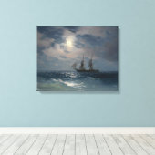 Ivan Konstantinovich Aivazovsky - Het brig Mercury Canvas Afdruk (Insitu (Houten vloer))