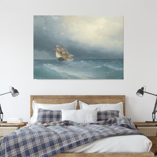 Ivan Konstantinovich Aivazovsky - Het opstekende o Canvas Afdruk (Insitu (Slaapkamer))