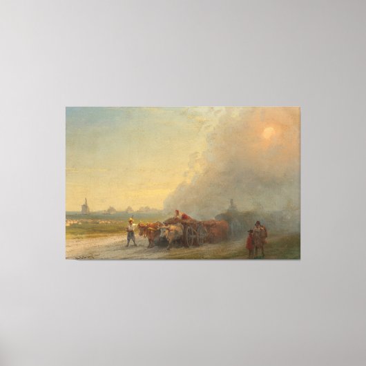 Ivan Konstantinovich Aivazovsky - Ossenkarren in d Canvas Afdruk (Voorkant)