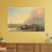 Ivan Konstantinovich Aivazovsky - Ossenkarren in d Canvas Afdruk (Insitu (Woonkamer))