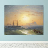 Ivan Konstantinovich Aivazovsky - Scheepvaart Canvas Afdruk (Insitu (Houten vloer))