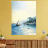 Ivan Konstantinovich Aivazovsky - Scheepvaart op d Canvas Afdruk (Insitu (Woonkamer))