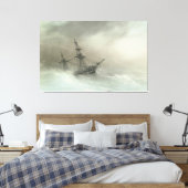 Ivan Konstantinovich Aivazovsky - Schip in een sto Canvas Afdruk (Insitu (Slaapkamer))