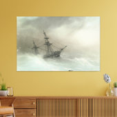 Ivan Konstantinovich Aivazovsky - Schip in een sto Canvas Afdruk (Insitu (Woonkamer))