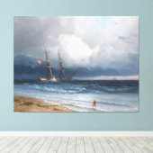 Ivan Konstantinovich Aivazovsky - Ship by Sea Canvas Afdruk (Insitu (Houten vloer))