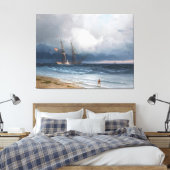 Ivan Konstantinovich Aivazovsky - Ship by Sea Canvas Afdruk (Insitu (Slaapkamer))
