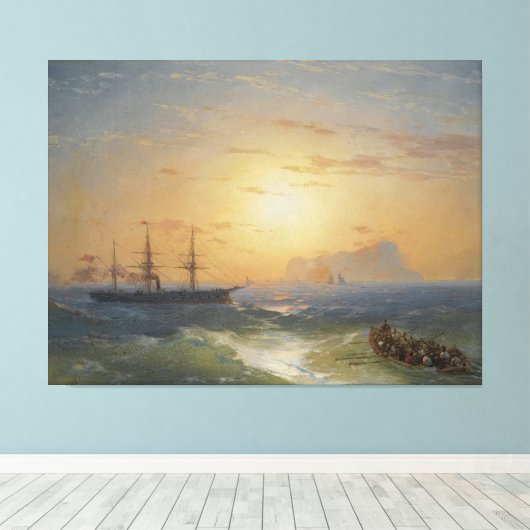 Ivan Konstantinovich Aivazovsky - Shipping Canvas Afdruk (Insitu (Houten vloer))