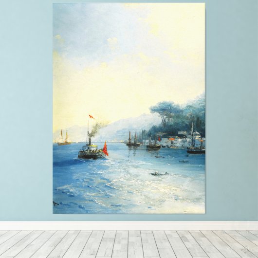 Ivan Konstantinovich Aivazovsky - Shipping on the  Canvas Afdruk (Insitu (Houten vloer))