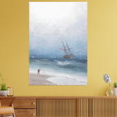 Ivan Konstantinovich Aivazovsky - Stormachtige kus Canvas Afdruk (Insitu (Woonkamer))
