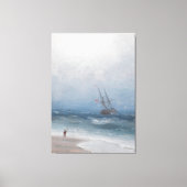 Ivan Konstantinovich Aivazovsky - Stormy Coast Canvas Afdruk (Voorkant)