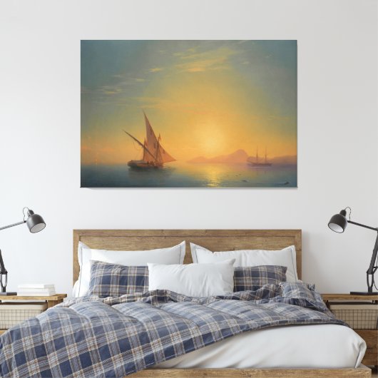 Ivan Konstantinovich Aivazovsky - Sunset Over Isch Canvas Afdruk (Insitu (Slaapkamer))