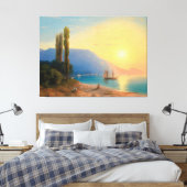 Ivan Konstantinovich Aivazovsky - Sunset Over Yalt Canvas Afdruk (Insitu (Slaapkamer))