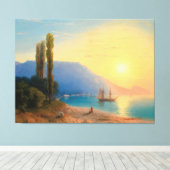 Ivan Konstantinovich Aivazovsky - Sunset Over Yalt Canvas Afdruk (Insitu (Houten vloer))
