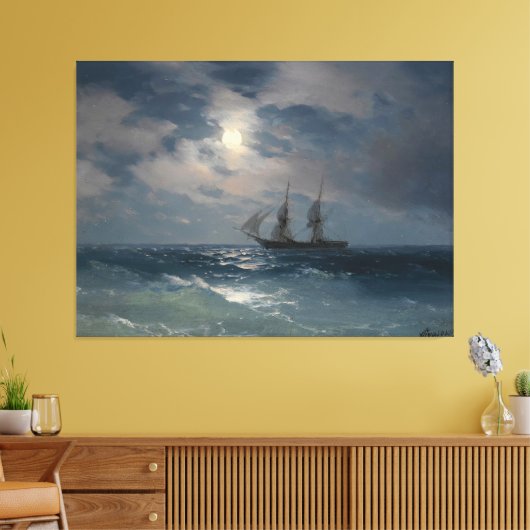 Ivan Konstantinovich Aivazovsky - The Brig Mercury Canvas Afdruk (Insitu (Woonkamer))