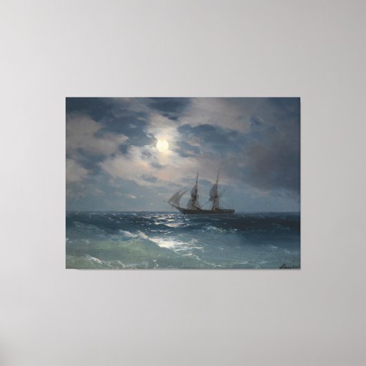 Ivan Konstantinovich Aivazovsky - The Brig Mercury Canvas Afdruk (Voorkant)