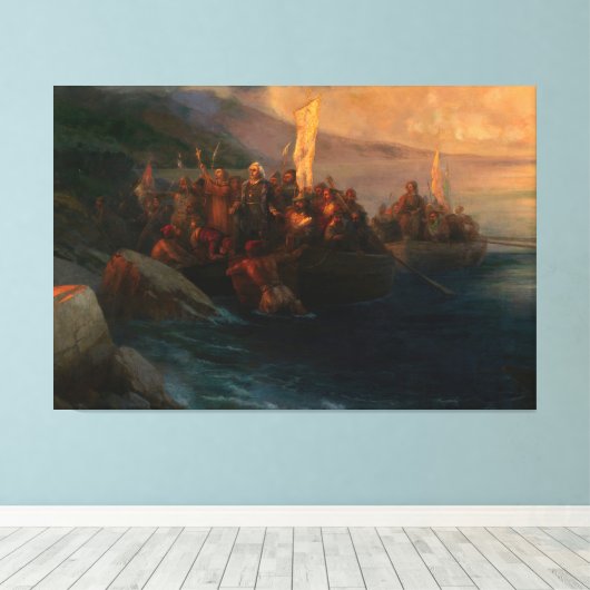 Ivan Konstantinovich Aivazovsky - The Disembarkati Canvas Afdruk (Insitu (Houten vloer))