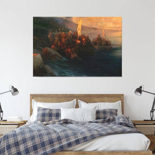 Ivan Konstantinovich Aivazovsky - The Disembarkati Canvas Afdruk (Insitu (Slaapkamer))
