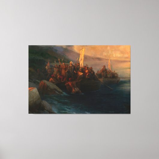 Ivan Konstantinovich Aivazovsky - The Disembarkati Canvas Afdruk (Voorkant)
