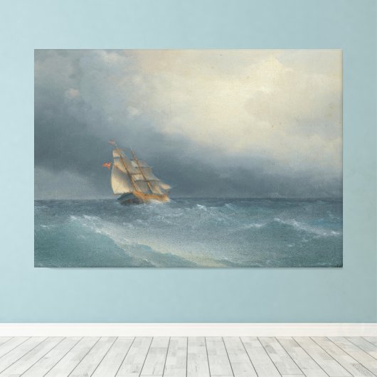 Ivan Konstantinovich Aivazovsky - The Lifting Stor Canvas Afdruk (Insitu (Houten vloer))