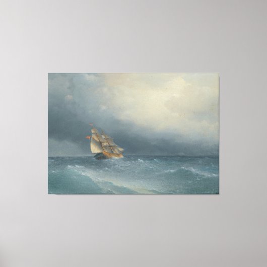 Ivan Konstantinovich Aivazovsky - The Lifting Stor Canvas Afdruk (Voorkant)