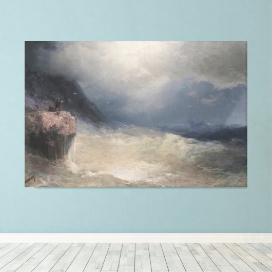 Ivan Konstantinovich Aivazovsky - The Survivor Canvas Afdruk (Insitu (Houten vloer))